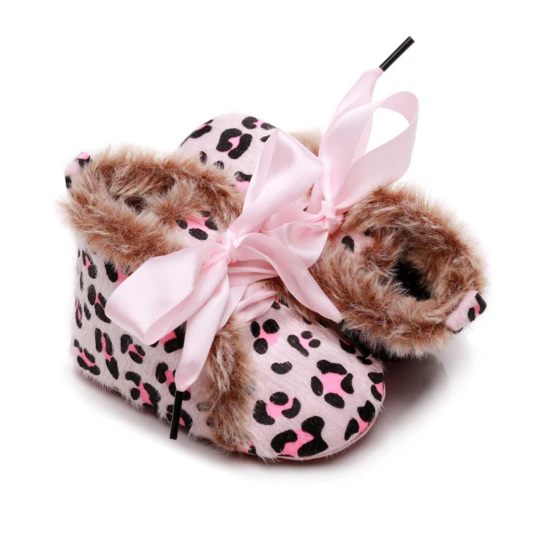 Winter Baby Girls Boys Snow Boots Newborn Infant PU Shoes Warm First Walkers Anti-Slip Cartoon Booties Toddler Soft Soled Shoes