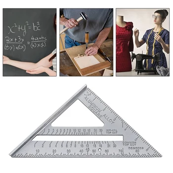 

Triangle Measurement Square Ruler Aluminum Alloy Speed Protractor Miter For Carpenter Tri-square Scriber Line Guide Tool