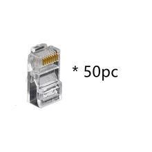 

50 pc RJ45 connector cat5e cat6 connector network unshielded 8Pin modular utp rj45 plugs