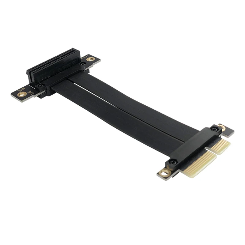 Pcie x4 Cabo de Riser Duplo 90 Graus Ângulo Direito Pcie 3.0x4 para x4 Cabo de Extensão 8gbps Pci Express 4x Riser Cartão Fita Extensor - Imagem 3
