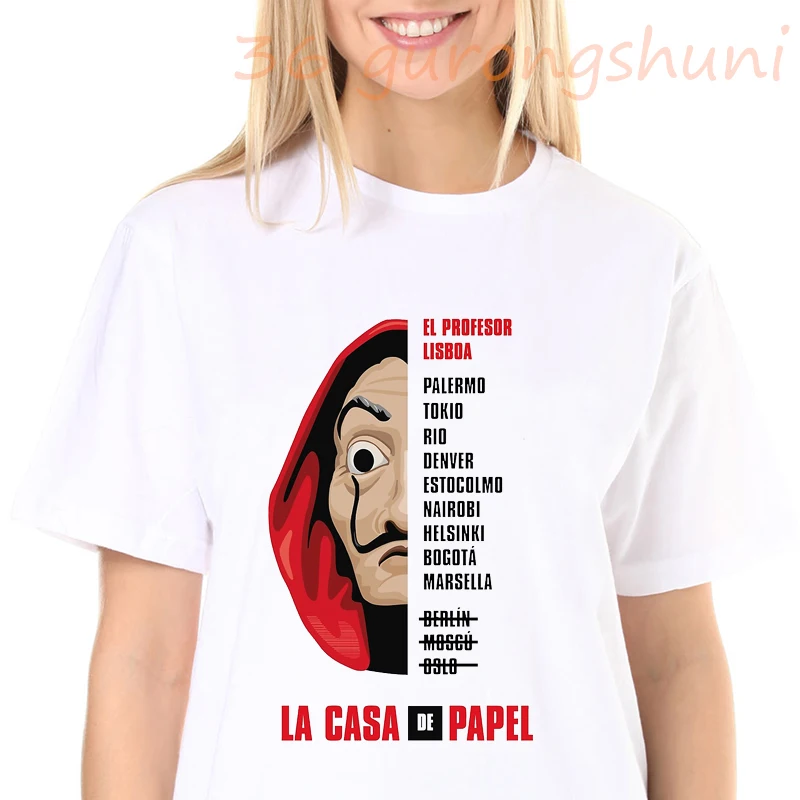 

Movie Money Heist The House of Paper T Shirt femme summer women 2020 La Casa De Papel t shirt women vogue casual t-shirt