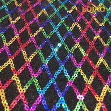 Новое Радужное/зеленое/розовое золото/переливающиеся высококачественные блестки на бархатной вышивкой свадьбы/вечера/шоу платье блесток ткань