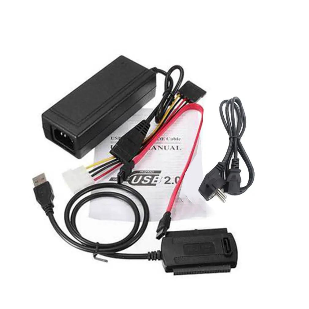 

SATA/PATA/IDE Drive to USB 2.0 Adapter Converter Cable for Hard Drive Disk HDD 2.5" 3.5" With External AC Power Adapter