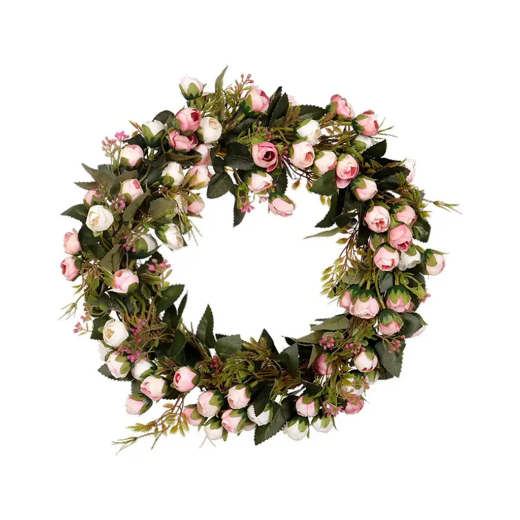 Artificial Floral Door Wreath, Outer Diameter - Home Wedding Party Decor