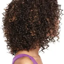 Коричневый Модный женский Африканский маленький рулон волос термостойкий синтетический полный парик