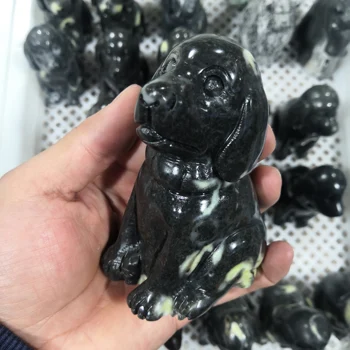 

1pc Natural Ore Carving Dog Stones And Healing Crystals Modern Knick-knacks Home Decoration Pet Memorial Stone Gift