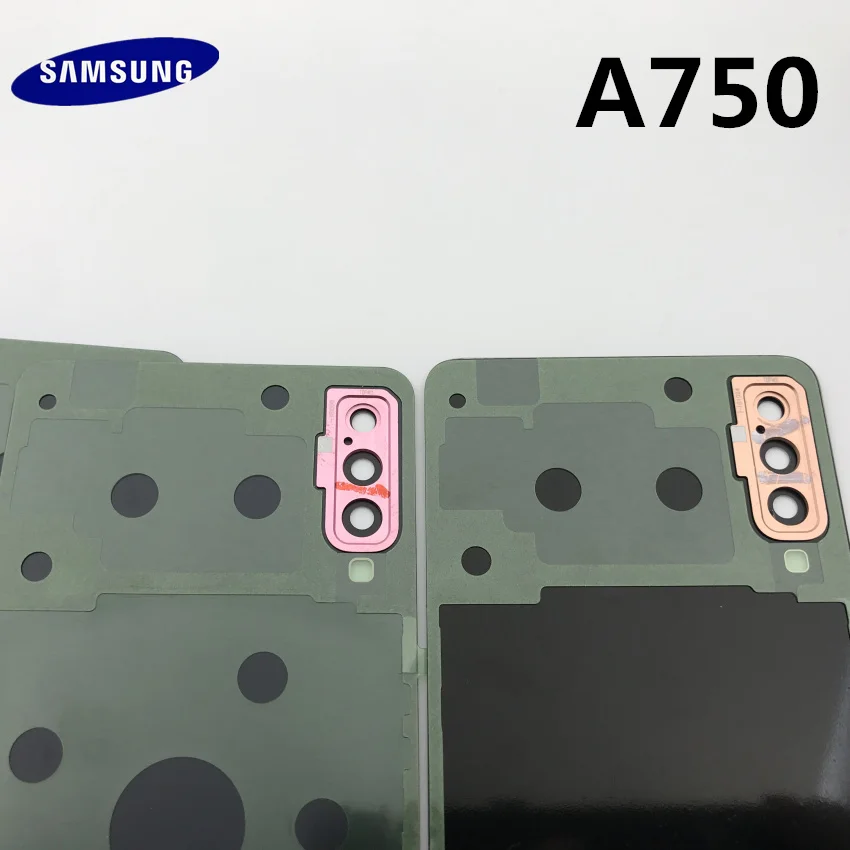 Новинка,, для samsung Galaxy A7 SM-A750, A750F, Задняя стеклянная крышка, задняя крышка, крышка батареи, дверь+ передняя стеклянная линза+ клей+ Инструменты