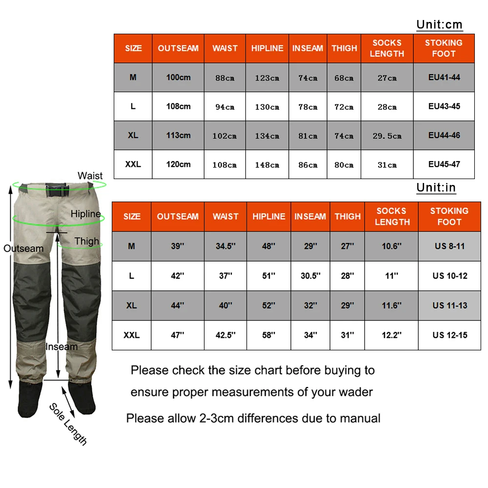 Fly Fishing Waist Waders Pant прочные водонепроницаемые штаны дышащие с чулками на талии|wader