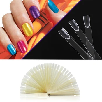 

50pcs False Nail Tips Polish Display Tips Fan Wheel Practice DIY Salon Tips Set Nail Design Tool