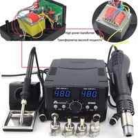 2 IN 1 800W LED Digital Soldering Station Hot Air Gun Rework Station Electric Soldering Iron For Phone PCB IC SMD BGA Welding 2