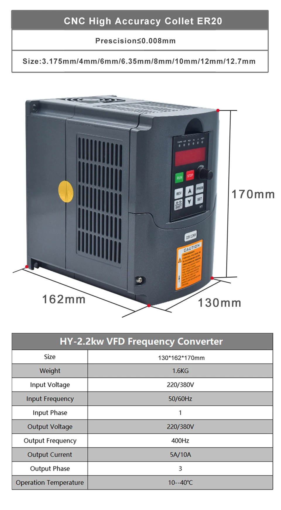 bull nose end mill 2.2kw Water Cooled Spindle Kit + 2.2kw VFD Inverter +80mm Spindle Bracket Clamp + 80W Water Pump + ER20 Collet for CNC Router handwheel