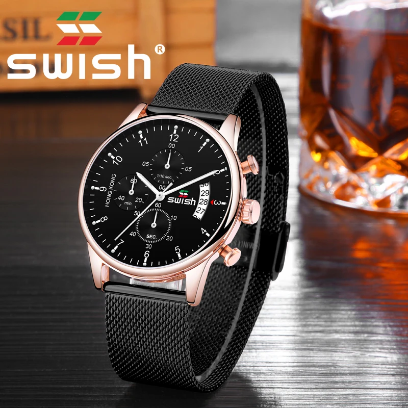 SWISH военные часы мужские модные люксовый бренд 2020 спортивные с хронографом