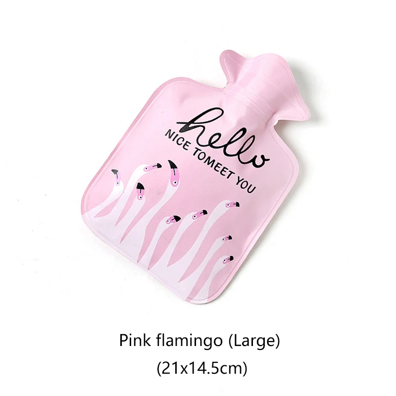 Pink flamingo Милая мультяшная ручная теплая грелка, мини-бутылка для предотвращения дисменореи, портативная карманная ручная сумка для наполнения водой, сумка для горячей воды - Цвет: Pink flamingo