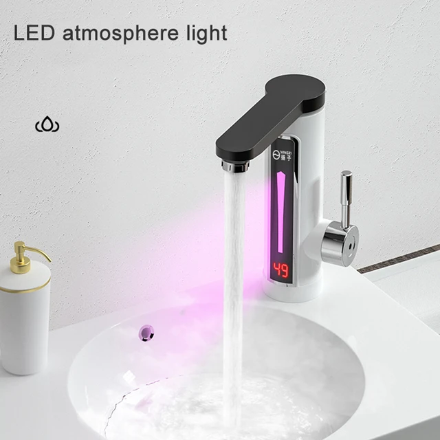 Grifo eléctrico LED de 360 °, calentador instantáneo de agua caliente,  calefacción, cocina, baño, 3300W/pantalla de visualización de temperatura -  AliExpress