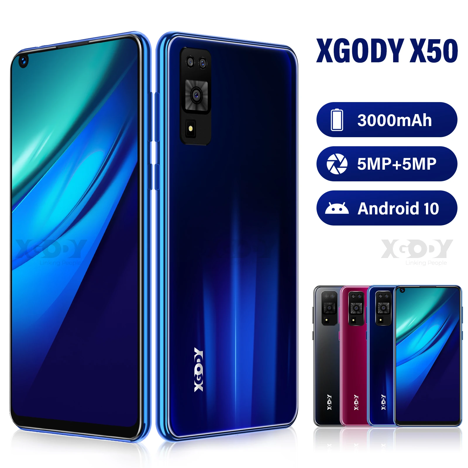 

XGODY 6.8 Inch Screen Smartphone Android MTK6580 Quad Core 2GB 16GB X50 Cell Phone 3G Detachable Battery 3000mAh Mobile Phones