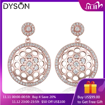 

Dyson Hollow Flower Rose Gold Plated Lovely Earrings For Women Birthday Anniversary Gift Fine Jewelry Sterling Silver Earrings
