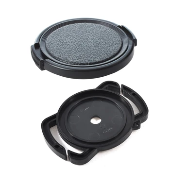 

Textured Black Plastic 52mm Lens Cover Cap for Camera & Replacement 52mm 58mm 67mm Camera Lens Cap Holder Buckle