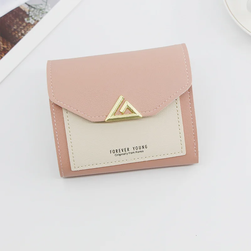 Light Pink Женский кошелек, короткий, с тремя отделами, маленькая, роскошная, сменная упаковка, Дамский кошелек в сдержанном стиле, больше функций, для карт, Carteira - Цвет: Light Pink