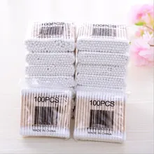 100pcs double-head cotton swabs medical disposable cotton swabs cosmetic cotton swab sticks hygiene cotton swabs beauty swabs