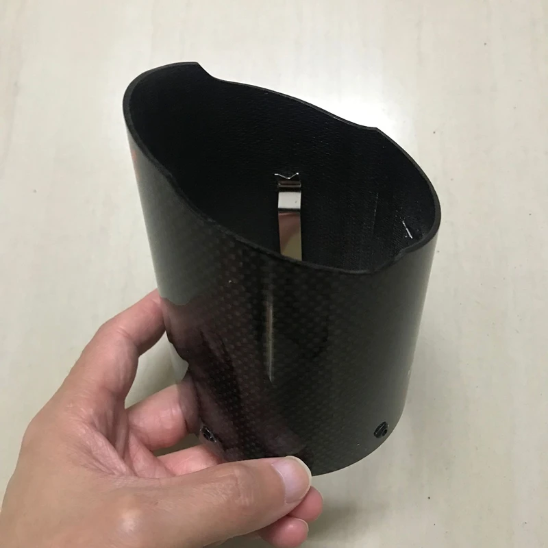 Car Universal Exhaust Pipe Carbon Fiber Cover Exhaust Muffler Pipe Tip Carbon Fiber Case Tip housing 73mm 86mm inlet Car Exhaust Cover