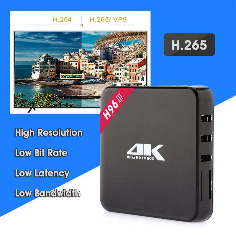 H96-Iii Android 7,1 Smart Tv Box Amlogic Rk3328 четырехъядерный Wifi 2,4G 4K видео медиаплеер для Netflix Youtube H962 приставка