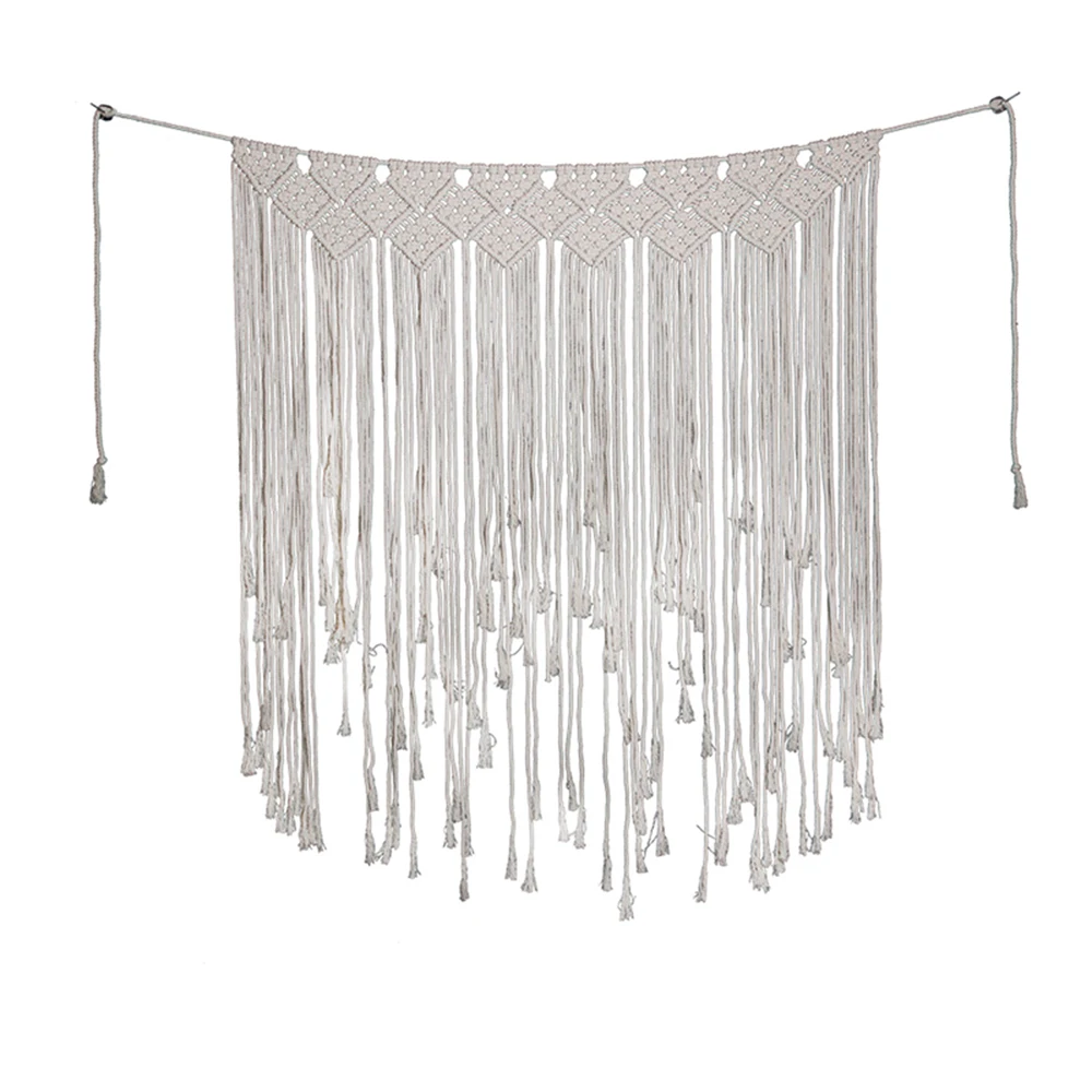 

Macrame Wall Hanging Cotton Handmade Woven Wall Tapestry Large Boho Wedding Backdrop Wall Decoration for Living Room