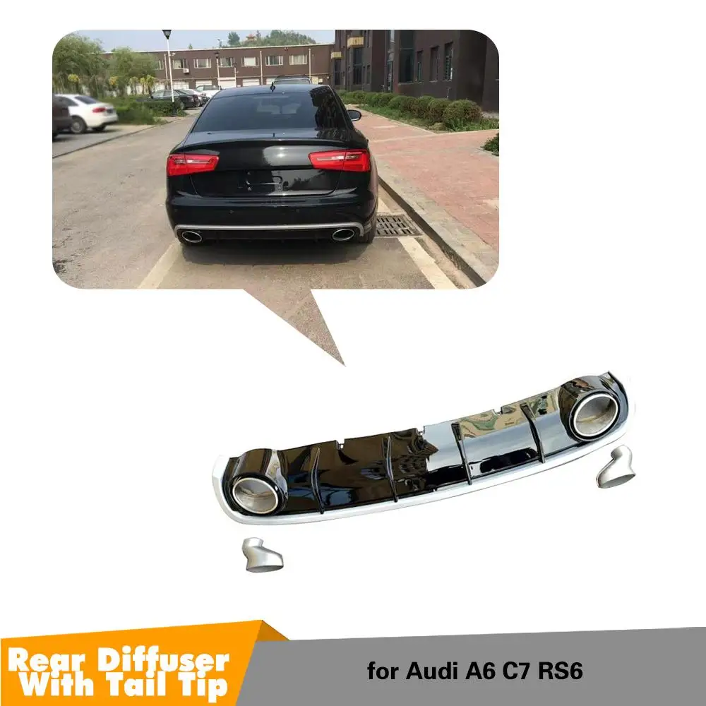 A6 диффузор губа на задний бампер с глушителем выхлопной трубы для Audi C7 седан 2012