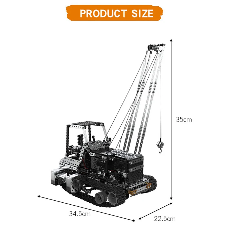 RC Crane1745pcs Building Blocks Set 10Ch Metal Diy Assembled RC Truck Engineering Model Kit Puzzle Collection Gift for Boys 6