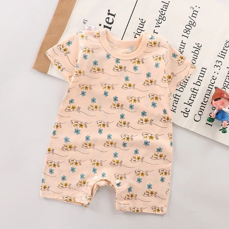 Baby Jumpsuit Cotton  3 6 9 12 Month Baby Romper Summer Toddler Costume Cartoon Leisure Newborn Baby Clothes Girl Onesie Short Sleeve Jumpsuit Baby Bodysuits cheap