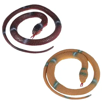 

2 pcs Halloween Soft Decorative Plastic Snake Model Kid Toys Prank Props for Garden Party