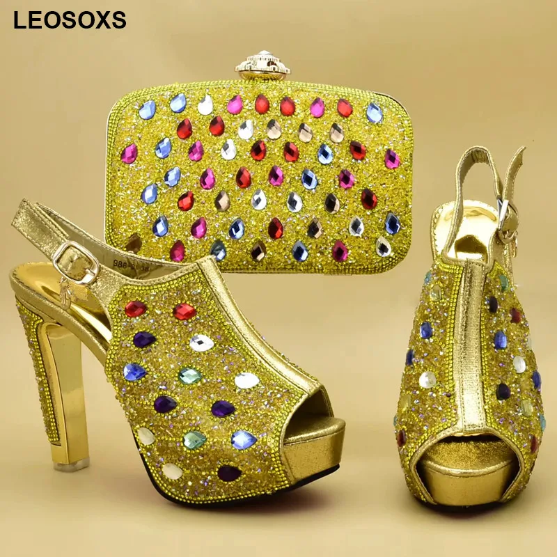 Последняя распродажа обуви и сумок в нигерийском стиле Комплект из сумки для