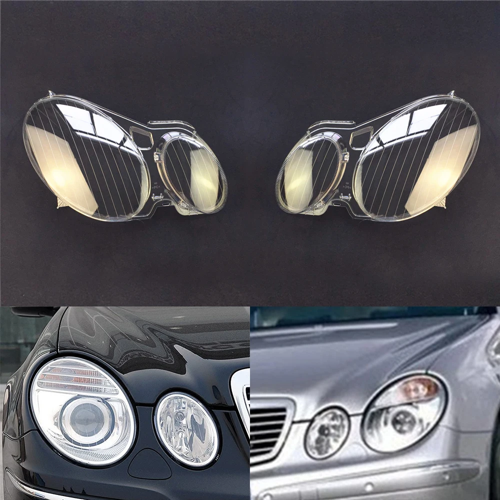 A Pair Для Mercedes-Benz E Class W211 E240 E200 E350 E280 E300 2002~ 2008 Автомобильная фара с прозрачными линзами - Цвет: A Pair
