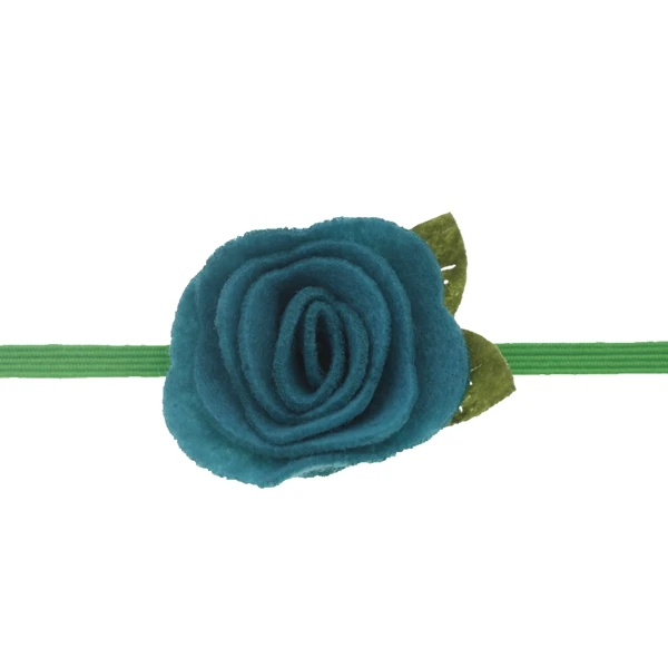 dark green 4 см Детская повязка на голову девочки Войлок Цветок Корона ободки розы листья эластичные волосы группы детей фотографии реквизит Детские аксессуары для волос - Цвет: dark green
