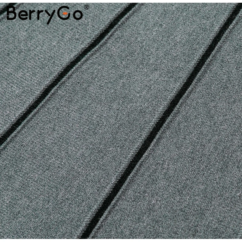 BerryGo модная трапециевидная плиссированная юбка для женщин в полоску осень зима женские мини-юбки Повседневная Уличная одежда шикарные женские юбки низ