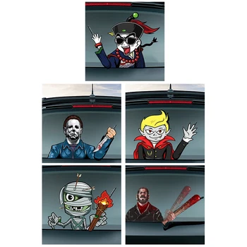 

Halloween Horror Car Stickers Rear Windshield Decals Auto Waving Sticker Car Styling Rear Window Wiper Sticker