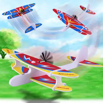 

Hand Throwing Airplane Free-flying Fix Wing Foam Capacitor Electric Glider DIY Plane Model Educational Toy for Kids Gifts