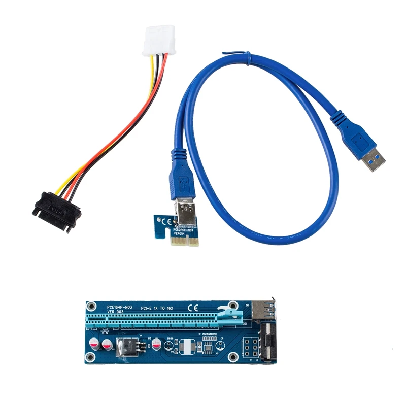 USB 3,0 PCI-E Express 1x to 16x удлинитель Riser Card Adapter Bitcoin Litecoin