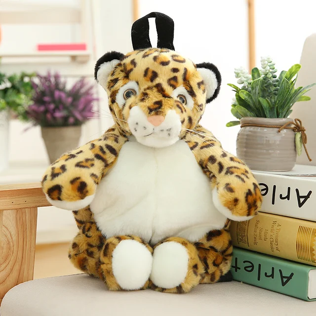 Plush Animals Backpacks Kids Stuff Backpack Leopard Tiger Panda Polar Bear Giraffe school bag 5