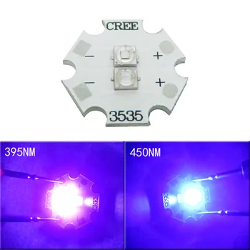 

Cree XPE2 Royal Blue 3W + EpiLED UV 395NM 3W Led Emitter Lamp Light 2Beads On 20MM Aluminum PCB Board
