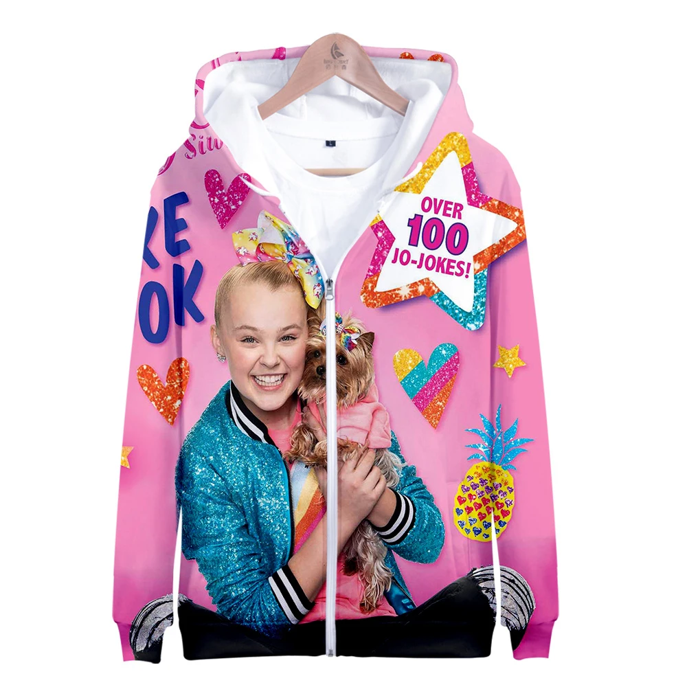 Новинка, толстовка на молнии JOJO SIWA, повседневные толстовки с капюшоном, новая модная крутая осенняя и весенняя Толстовка Highstreet