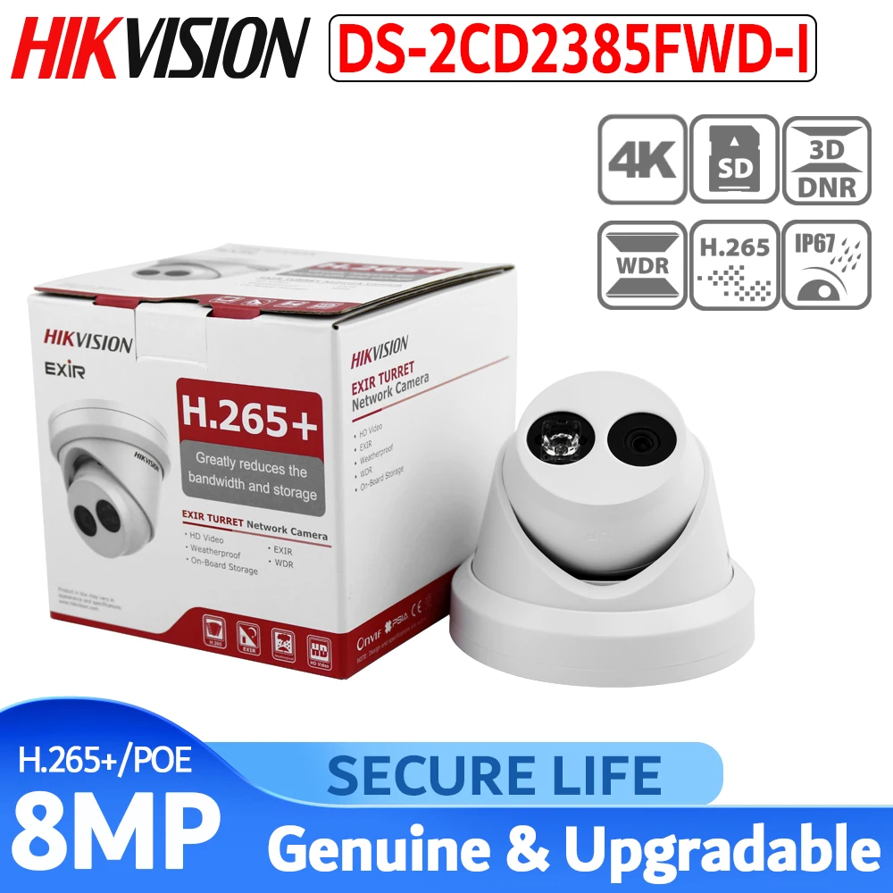 DHL английская версия DS-2CD2385FWD-I 8MP мини Сетевая револьверная камера видеонаблюдения POE, 30 м IR, H.265 купольная ip камера