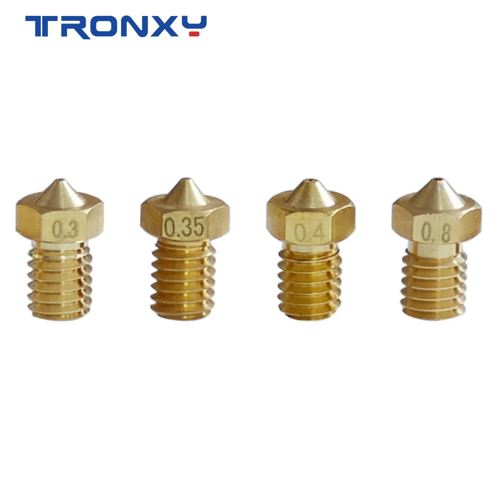 TRONXY E3DV6 Nozzle For 3D Printer Parts 1pc V5 V6 0.4mm 0.6mm 0.8mm nozzle Part Copper Filament M6 Threaded Brass nozzle