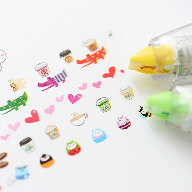Correction Tapes Refill set 4pcs Lovely Decoration Click Corrective Tape Stationery Office Correcting School Supplies F578 correction tape correction supplies