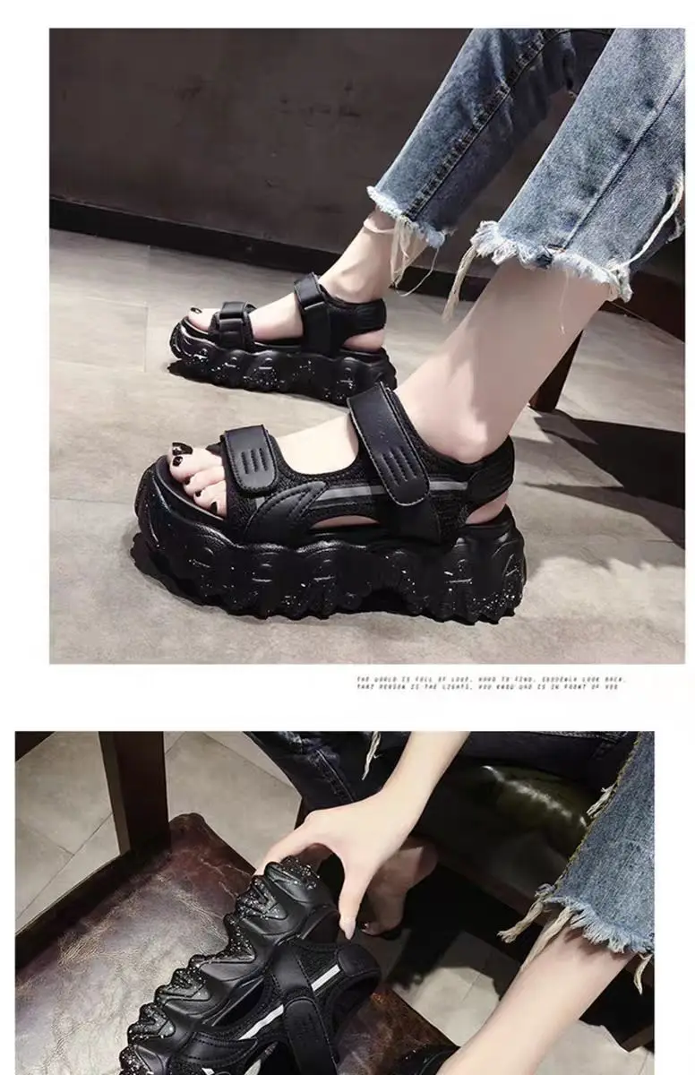 2021 women sandals platform chunky wedge shoes