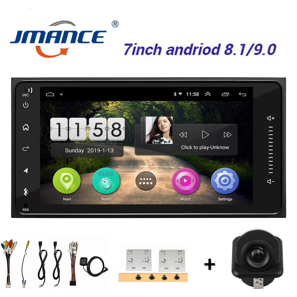 black camera JMANCE 7169 Android 7 дюймов 2Din автомобильный Радио автомобильный DVD MP5 плеер навигационный рекордер для вождения HD плеер reposanacabezas con pantalla - Цвет: black camera