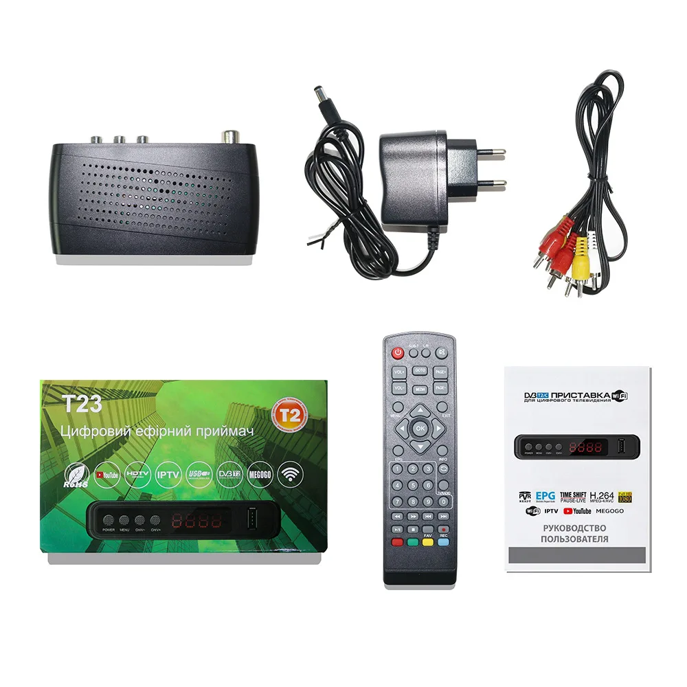U2C DVB T2 Wifi тв тюнер DVB-T2 ресивер Full-HD 1080P цифровой Смарт ТВ приставка поддержка MPEG H.264 I P ТВ Встроенный Русский ручной