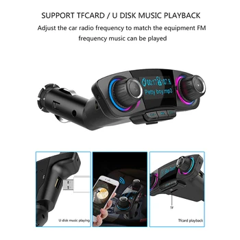 

BT06 Bluetooth Car Kit Handsfree FM Transmitter LED Screen Dual USB Charging Audio Car MP3 Player Support U Disk TF Card