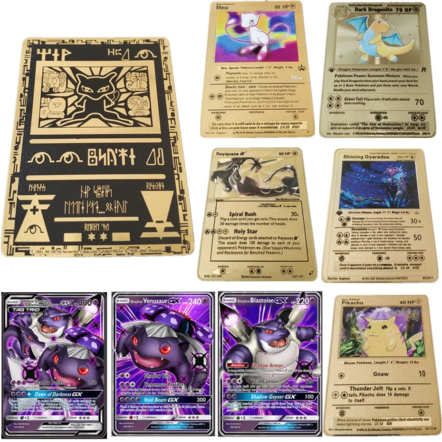 Cartas Cartas Pokémon Vmax Charizard Mewtwo, Coleção De Pikachu Para  Batalha, Material De Metal Para Presente - Jogos De Carta Colecionáveis -  AliExpress