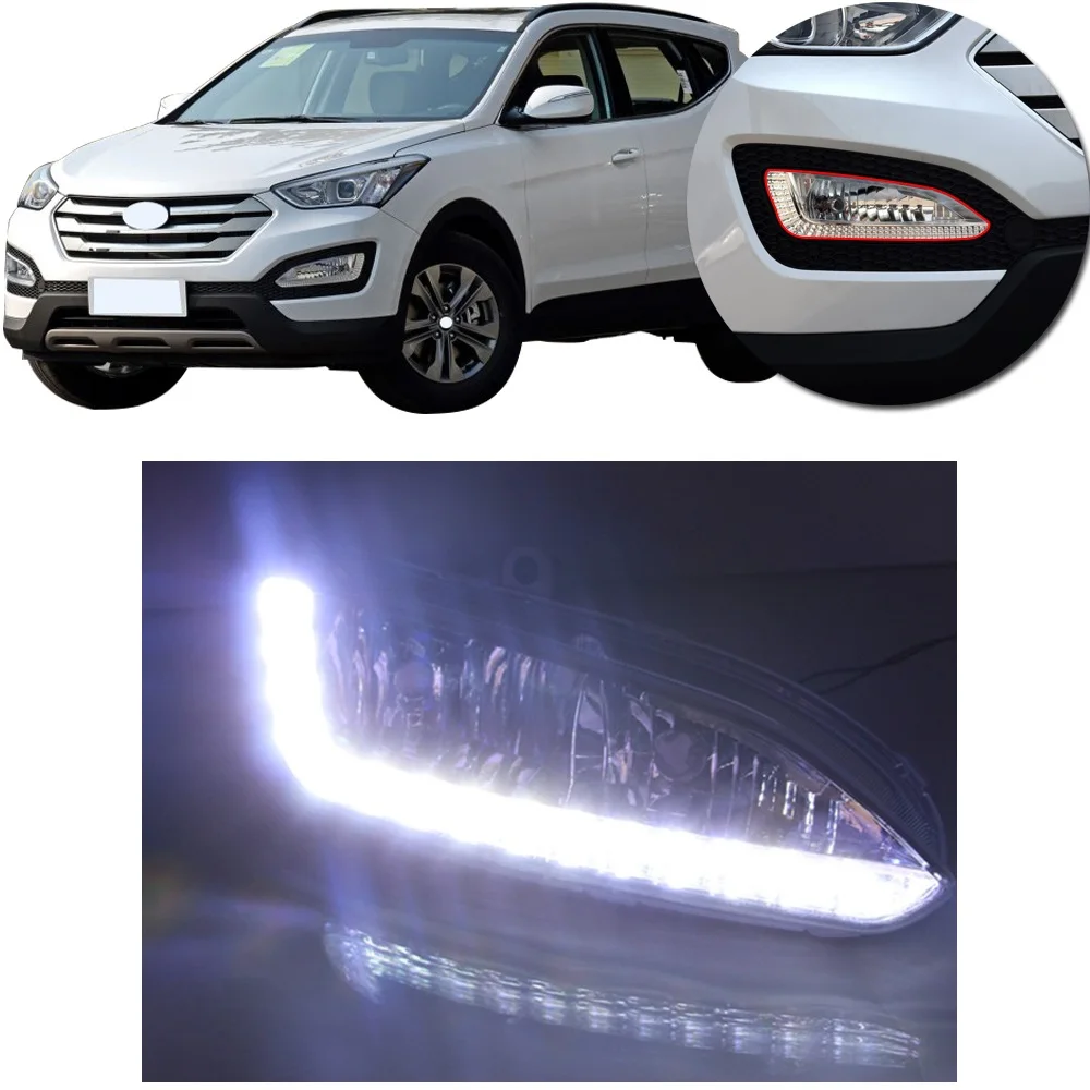 CAPQX для Hyundai IX35 2013 2015 Santa Fe SantaFe IX45 DRL Противотуманные Фары Светильник привод
