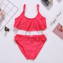 Купальный костюм для девочек возрастом от 3 до 14 лет, новинка года, купальный костюм для девочек, комплект из двух предметов, Детские танкини для девочек детское бикини, Sets-jx26